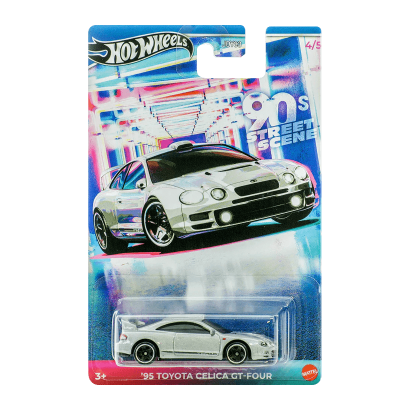 Тематична Машинка Hot Wheels '95 Toyota Celica GT-Four '90s Street Scene 1:64 JCB60 Silver - Retromagaz