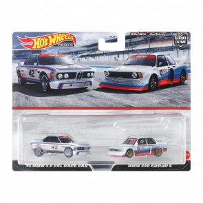 Машинка Premium Hot Wheels '73 BMW 3.0 CSL Race Car / 320 Group 5 2-Packs 1:64 HKF55 White 2шт - Retromagaz