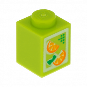 Кубик Lego Обычная Декоративная Oranges Pattern Juice Carton 1 x 1 3005pb017 4622047 Lime Б/У