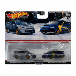 Машинка Premium Hot Wheels Subaru Impreza WRX / '16 STI 2-Packs 1:64 HKF60 Silver 2шт - Retromagaz