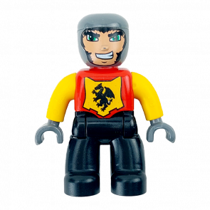 Фігурка Lego Boy Castle Black Legs Red Chest Bright Light Orange Arms Duplo 47394pb092 Б/У