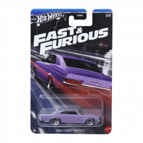 Тематическая Машинка Hot Wheels 1966 Chevy Impala Fast & Furious 1:64 HNR88/HRW53 Purple - Retromagaz