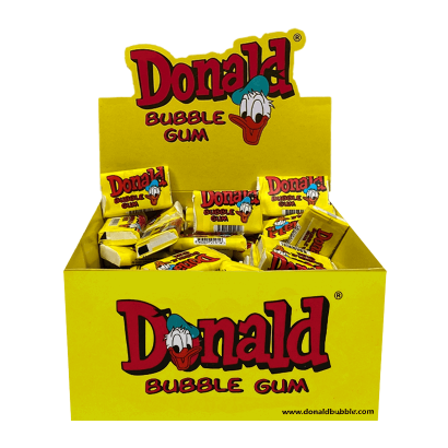 Набір Жувальна Гумка Donald Bubble Gum Yellow 4,5g 100шт - Retromagaz