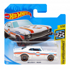 Машинка Базовая Hot Wheels '68 Chevy Nova Gulf Speed Graphics 1:64 FYF01 White - Retromagaz