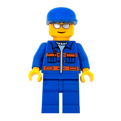 Фігурка Lego Construction 973pb0551 Blue Cap Silver Sunglasses City cty0148 1 Б/У - Retromagaz