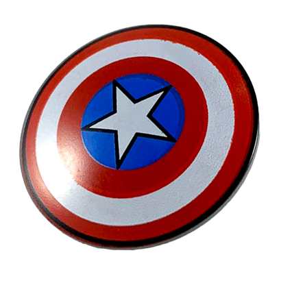 Оружие Lego Щит Circular Convex Face Captain America 75902pb13 6261471 Dark Bluish Grey Б/У - Retromagaz