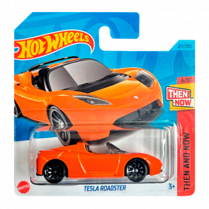 Машинка Базова Hot Wheels Tesla Roadster Then and Now 1:64 HKJ44 Orange - Retromagaz