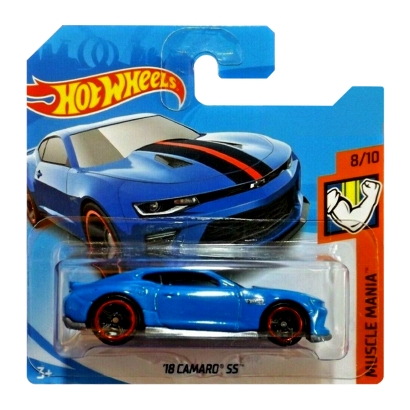 Машинка Базовая Hot Wheels '18 Camaro SS Muscle Mania 1:64 FKB10 Blue - Retromagaz