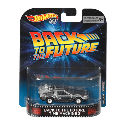 Машинка Premium Hot Wheels Back to the Future Delorean Time Machine 2 Rep. Entertainment 1:64 FXY49 Silver - Retromagaz