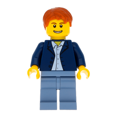 Фигурка Lego People 973pb0333 Dark Blue Jacket City cty0506 Б/У - Retromagaz