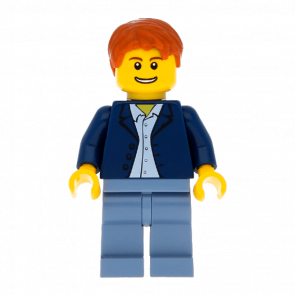 Фигурка Lego People 973pb0333 Dark Blue Jacket City cty0506 Б/У