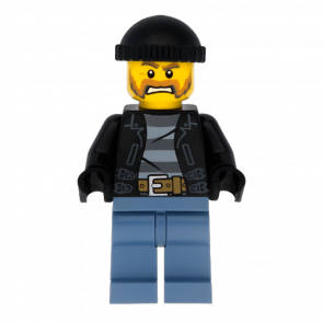 Фигурка Lego Police 973pb1550 Bandit Male with Brown and Gray Beard City cty0621 1 Б/У - Retromagaz