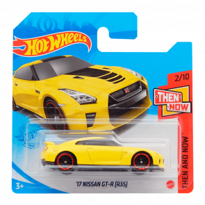 Машинка Базова Hot Wheels '17 Nissan GT-R (R35) Then and Now 1:64 GTB34 Yellow