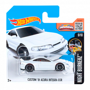 Машинка Базова Hot Wheels Custom '01 Acura Integra GSR Nightburnerz 1:64 DHX26 White