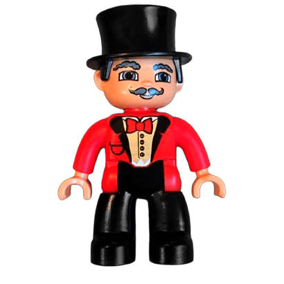 Фігурка Lego Boy Ville Circus Ringmaster Black Legs Red Top Duplo 47394pb110 Б/У - Retromagaz