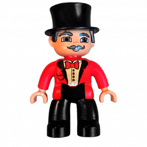 Фигурка Lego Boy Ville Circus Ringmaster Black Legs Red Top Duplo 47394pb110 Б/У