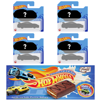 Набір Тістечка Freddi Chocomerende Hot Wheels 9 Pieces та Машинка 270g  + Машинка Базова в Асортименті 4шт - Retromagaz