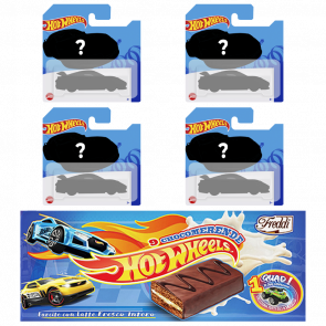 Набір Тістечка Freddi Chocomerende Hot Wheels 9 Pieces та Машинка 270g  + Машинка Базова в Асортименті 4шт - Retromagaz