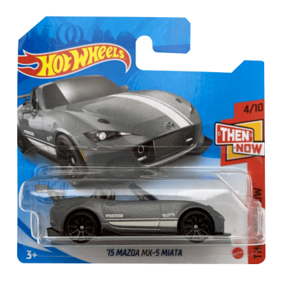 Машинка Базова Hot Wheels '15 Mazda MX-5 Miata Then and Now 1:64 GTC67 Grey - Retromagaz