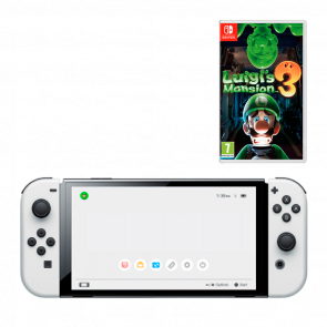 Набір Консоль Nintendo Switch OLED Model HEG-001 64GB White Новий + Гра Luigi's Mansion 3 Англійська Версія