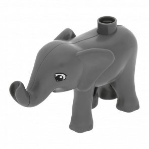 Фігурка Lego Animals Elephant Baby Walking Duplo eleph5c01pb01 Dark Bluish Grey Б/У - Retromagaz