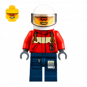 Фігурка Lego Fire 973pb1010 Pilot Male Red Fire Suit with Carabiner City cty0278 Б/У - Retromagaz