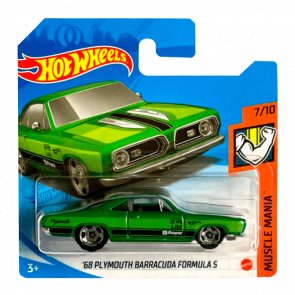 Машинка Базова Hot Wheels '68 Plymouth Barracuda Formula S Muscle Mania 1:64 GTB47 Green - Retromagaz