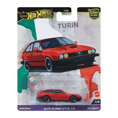 Машинка Premium Hot Wheels Alfa Romeo GTV6 3.0 World Tour 1:64 HRV80 Red - Retromagaz