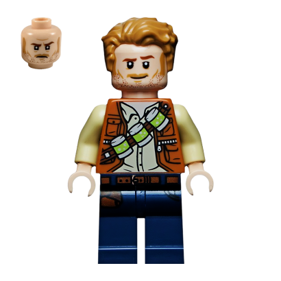 Фігурка Lego Jurassic World Owen Grady Lime Canisters Films jw066 Б/У - Retromagaz