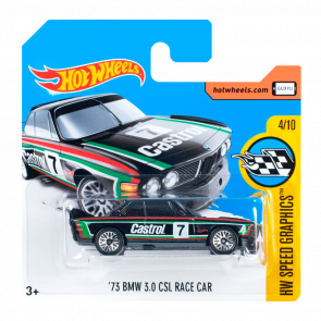 Машинка Базовая Hot Wheels '73 BMW 3.0 CSL Race Car Speed Graphics 1:64 DTX60 Black