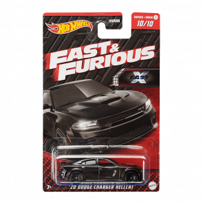 Тематична Машинка Hot Wheels '20 Dodge Charger Hellcat Fast & Furious 1:64 HNT00 Black - Retromagaz