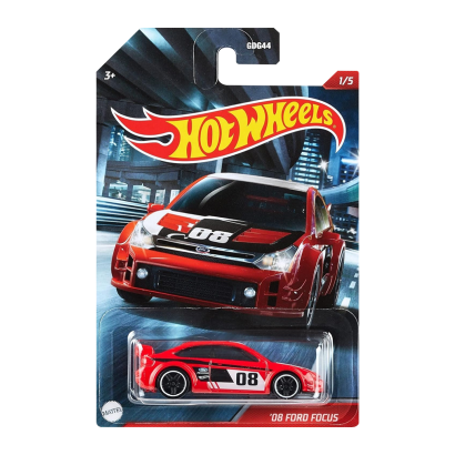 Тематическая Машинка Hot Wheels '08 Ford Focus Cult Racers 1:64 GRP18 Red - Retromagaz