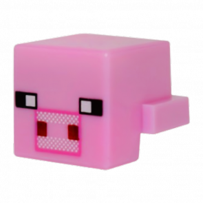 Фігурка Lego Minecraft Creature Head Pixelated Dark Pink Pig Games 19727pb010 19727pb011 2шт Б/У - Retromagaz