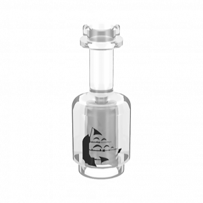 Посуд Lego Bottle with Black Sailing Ship Pattern 95228pb01 4633925 Trans Clear Б/У - Retromagaz