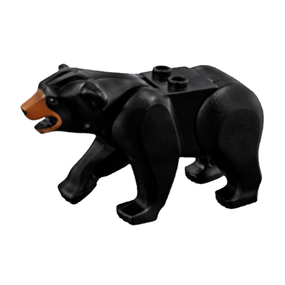 Фігурка Lego Земля Bear with 2 Studs on Back and Medium Nougat Muzzle Pattern Animals 98295c01pb03 1 6212887 Black Б/У - Retromagaz