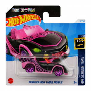 Машинка Базовая Hot Wheels Monster High Ghoul Mobile Screen Time 1:64 HTC80 Black - Retromagaz