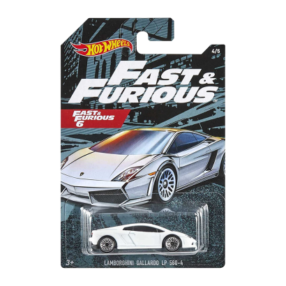 Тематична Машинка Hot Wheels Lamborghini Gallardo LP 560-4 Fast & Furious 1:64 GJV60 White - Retromagaz