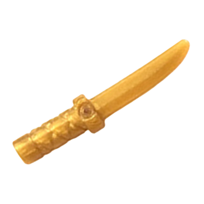 Зброя Lego Інше 2шт Knife with Flat Hilt End and Curved Blade Cross Hatched Grip 37341b 6225493 Pearl Gold Б/У - Retromagaz