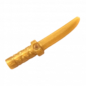 Зброя Lego Інше 2шт Knife with Flat Hilt End and Curved Blade Cross Hatched Grip 37341b 6225493 Pearl Gold Б/У - Retromagaz