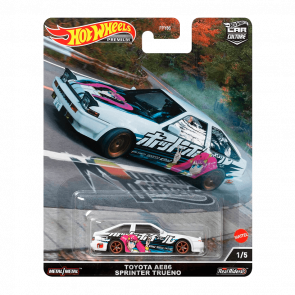 Машинка Premium Hot Wheels Toyota AE86 Sprinter Trueno Mountain Drifters 1:64 HCJ99 White - Retromagaz