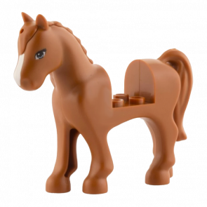 Фигурка Lego Земля Horse with 2 x 2 Cutout and White Blaze Pattern Animals 93083c01pb01 6017997 6091689 Dark Orange Б/У - Retromagaz