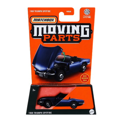 Тематическая Машинка Matchbox 1969 Triumph Spitfire Moving Parts 1:64 FWD28/HVM88 Blue - Retromagaz