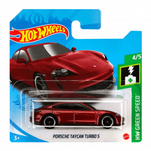 Машинка Базова Hot Wheels Porsche Taycan Turbo S Green Speed 1:64 GTB23 Dark Red - Retromagaz