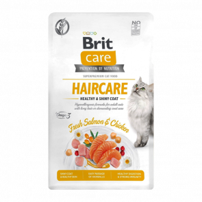 Сухий Корм для Котів Brit Care GF Haircare Healthy & Shiny Coat Курка Лосось 400g - Retromagaz