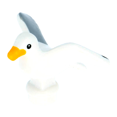 Фігурка Lego Повітря Seagull Bright Light Orange Beak Light Bluish Gray Wings Animals 12891pb01 6029299 6208794 6217369 White Б/У - Retromagaz