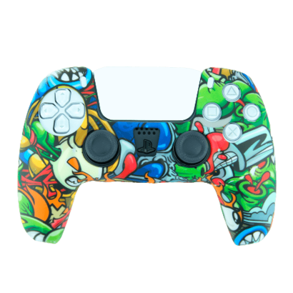 Чехол Силиконовый RMC PlayStation 5 Graffite Skulls Green Blue Новый - Retromagaz