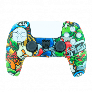 Чехол Силиконовый RMC PlayStation 5 Graffite Skulls Green Blue Новый - Retromagaz