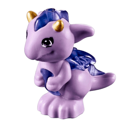 Фігурка Lego Повітря Dragon Elves Baby with Trans-Purple Stomach Spines and Wings and Gold Horns Animals 26090pb02 6146478 Lavender Б/У - Retromagaz