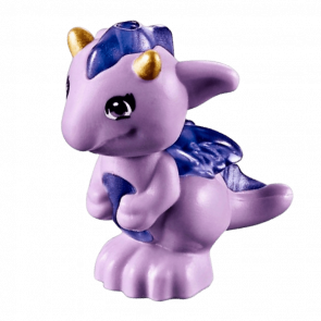 Фігурка Lego Повітря Dragon Elves Baby with Trans-Purple Stomach Spines and Wings and Gold Horns Animals 26090pb02 6146478 Lavender Б/У - Retromagaz