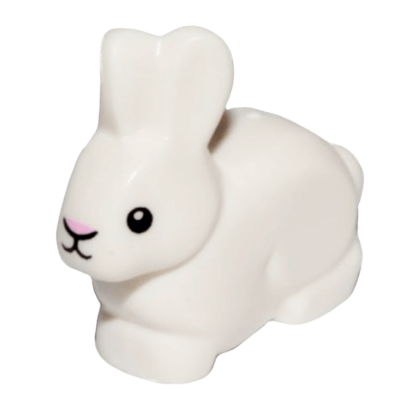 Фігурка Lego Земля Bunny Rabbit with Black Eyes and Mouth and Bright Pink Nose Animals 29685pb01 1 6186286 6254176 White Б/У - Retromagaz